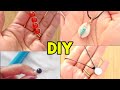 DIY Jewellery making ideas | Wire wrapping tutorial | How to make wax cord necklace