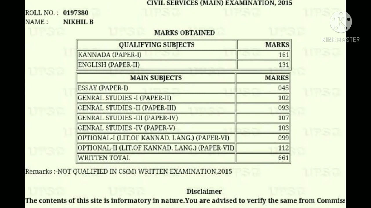 upsc essay marks