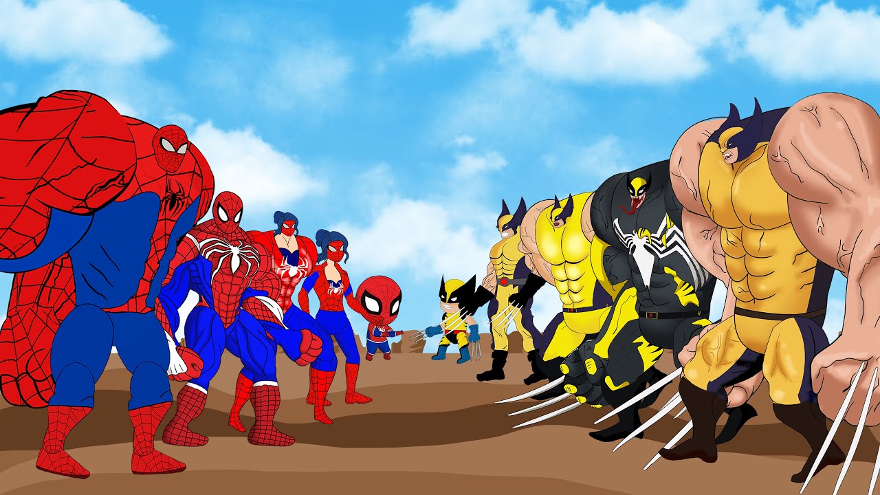 Evolution of Spider-Man Family vs Evolution of Wolverine Family [2025]: SUPER HEROES MOVIE ANIMATION