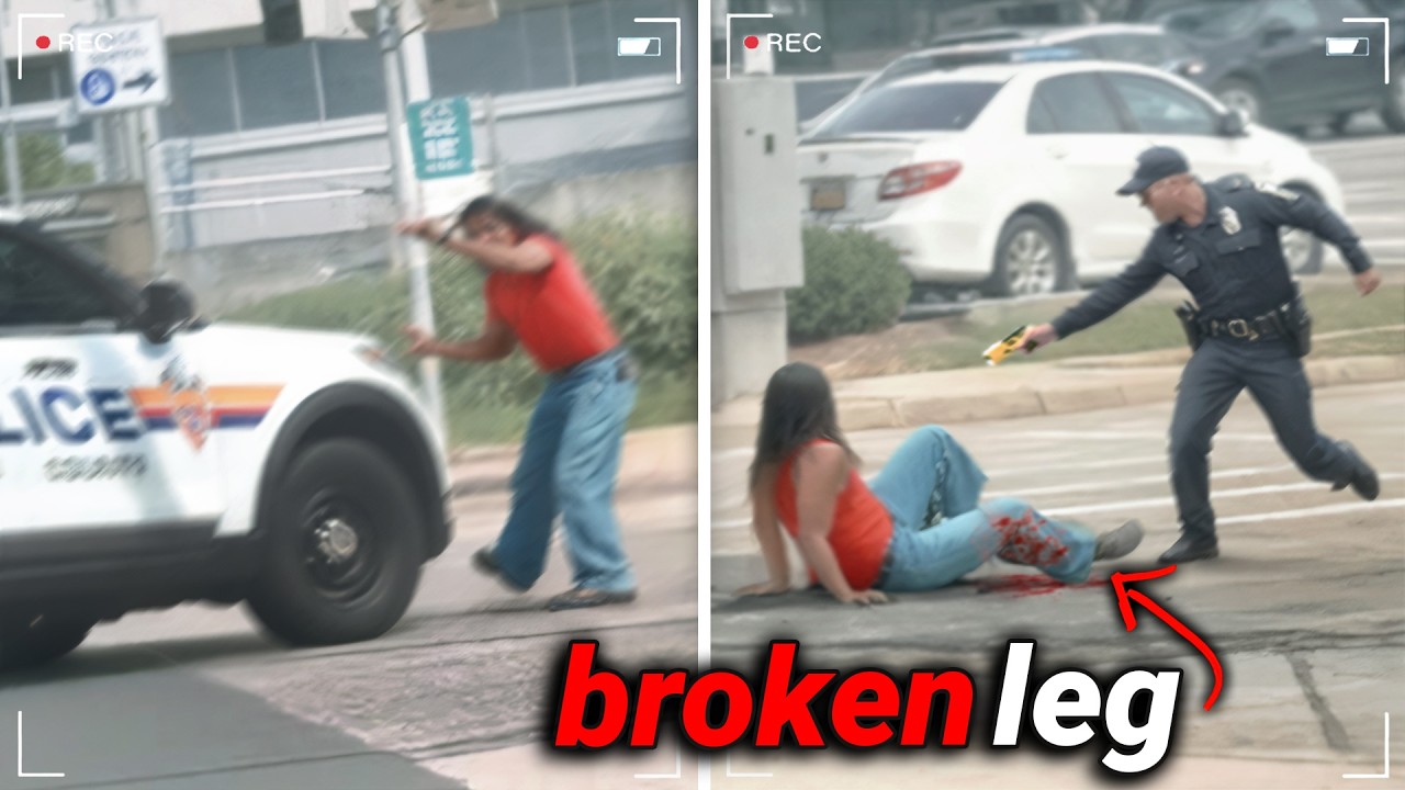 Idiot Cop RUNS OVER Suspect, Then Threatens to Tase Him!