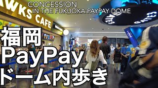 福岡ペイペイドーム内を歩くFukuoka PayPay Dome