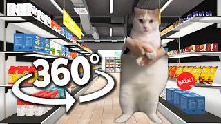 360° Cat Dancing To EDM - Supermarket | 4K VR 360 Video