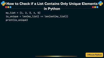 How to Check if a List Contains Only Unique Elements in Python