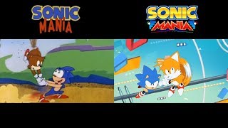 The Adventures of Sonic Trailer vs. Sonic Mania Trailer | Side by Side screenshot 5