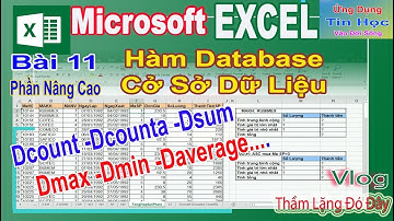 #Excel Cơ Bản- Các Hàm Cơ  Sở Dữ Liệu(DATABASE): Dmax, Dmin, Dsum, Dcout, Daverage |  #Ex_Linh #tldd