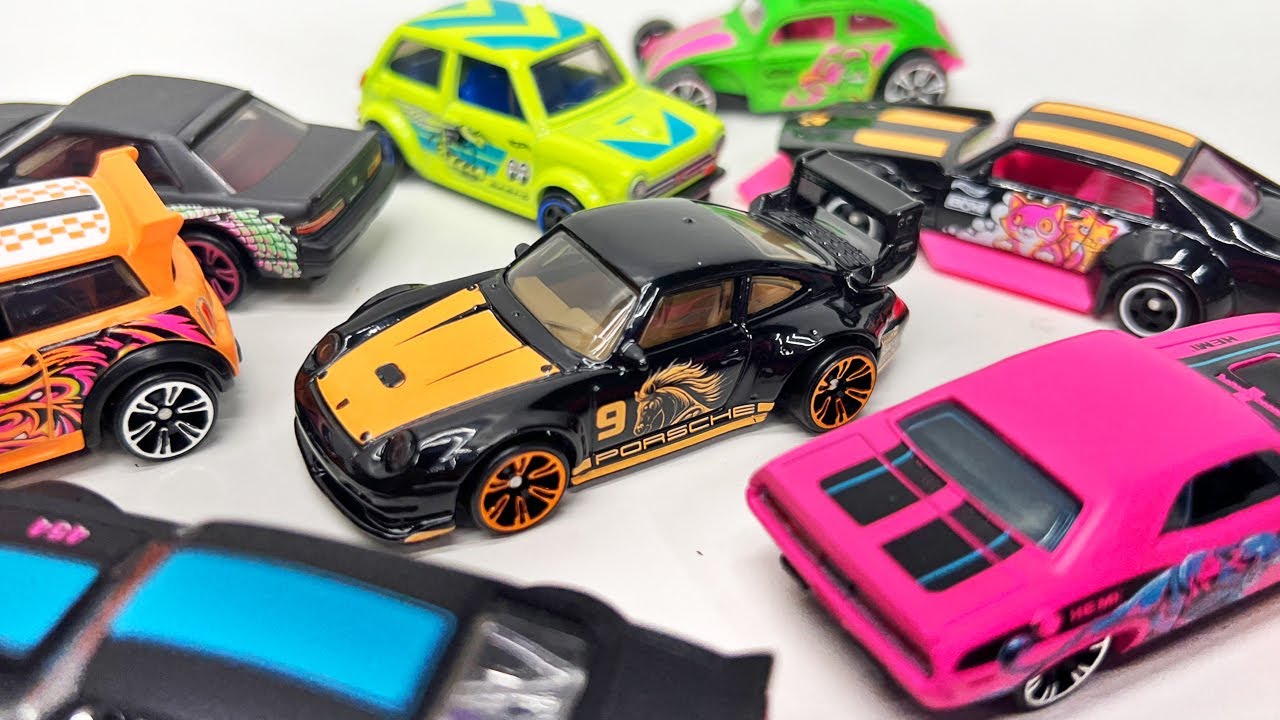 Hot Wheels Neon Speeders ミニカーセット 23台 UNBOXING: 2025 Hot Wheels Neon Speeders Wave 1 - Porsche 993 GT2 w