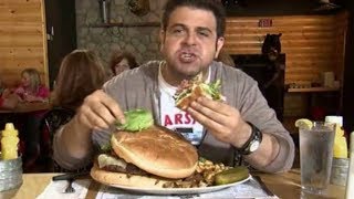 worlds biggest burger man vs food