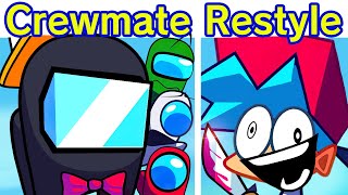 Friday Night Funkin&#39; VS Crewmate Restyle &amp; Cutscenes (FNF Mod Funky Mates) (Among Us Black Imposter)
