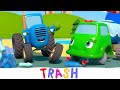 Trash - Blue Tractor on Playground - Kids Songs and Cartoons