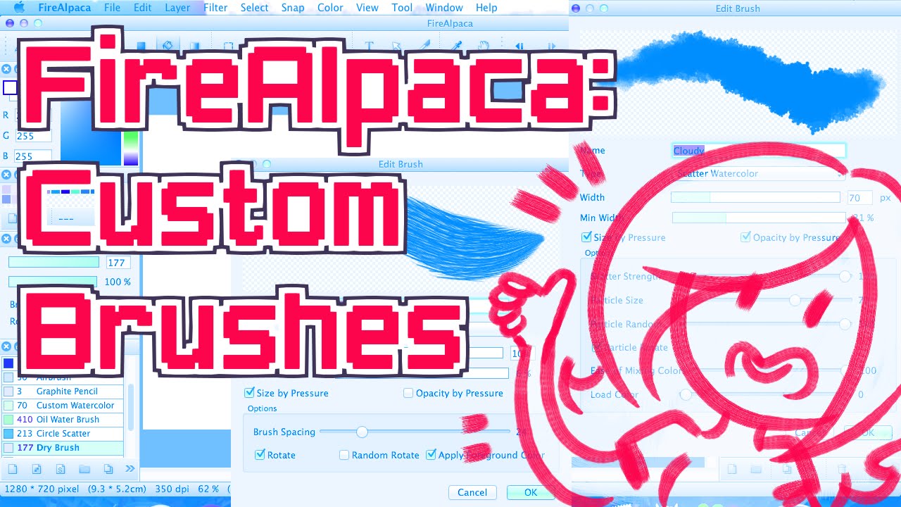 custom firealpaca brushes settings