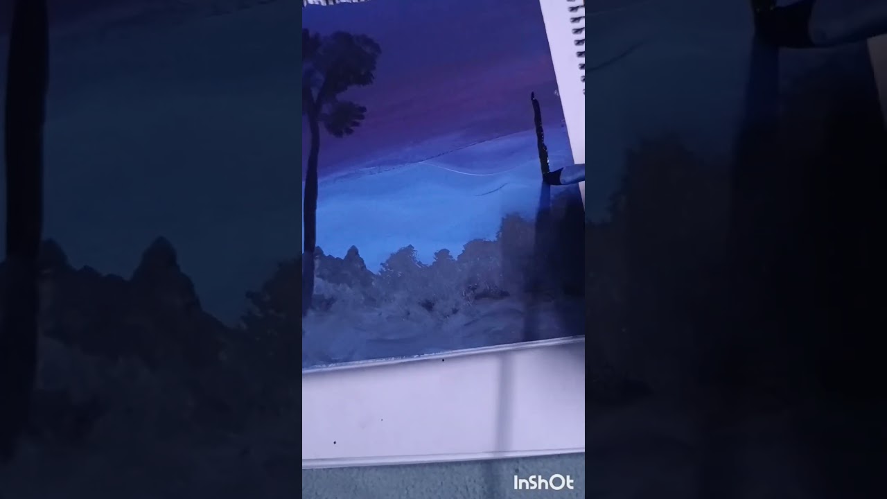 Night Camping Scenery Painting 🌙⛺ | Easy Acrylic/Gouache Art | Moonlight Landscape”