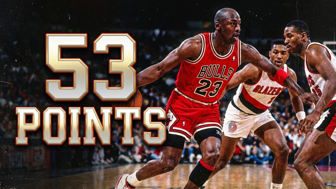 Michael Jordan ERUPTS for 53 vs Clyde Drexler's Blazers! | Bulls