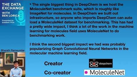 Bharath Ramsundar on Deepchem and MoleculeNet