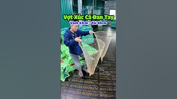 Vợt Xúc Cá Đan Tay Thủ Công . Mắt 5cm Sợi 21 - Miệng Vợt 42cm - Tay Cầm 13cm - Túi Sâu 80cm