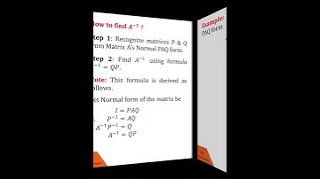 #Shorts How to find inverse of the matrix from its Normal PAQ form  #maths  #matrices #matrix