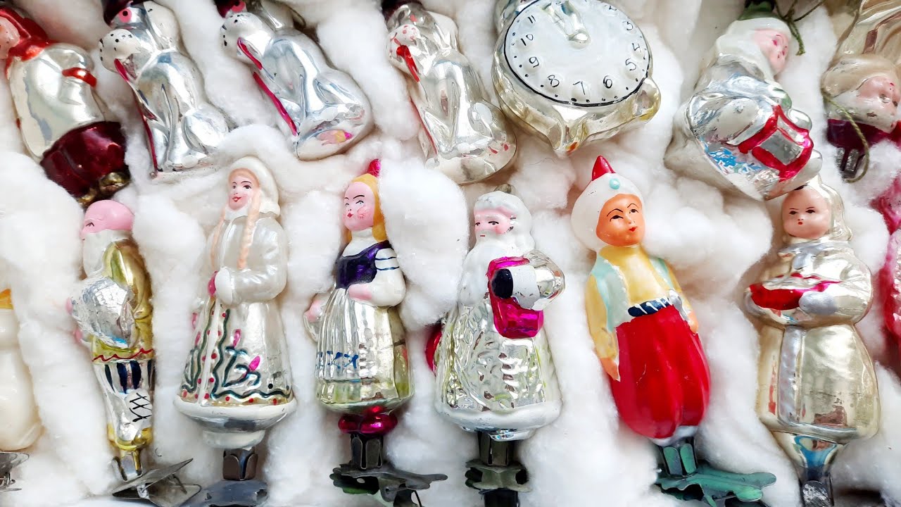Моя коллекция винтажных ёлочных игрушек на прищепках.🎄❄
