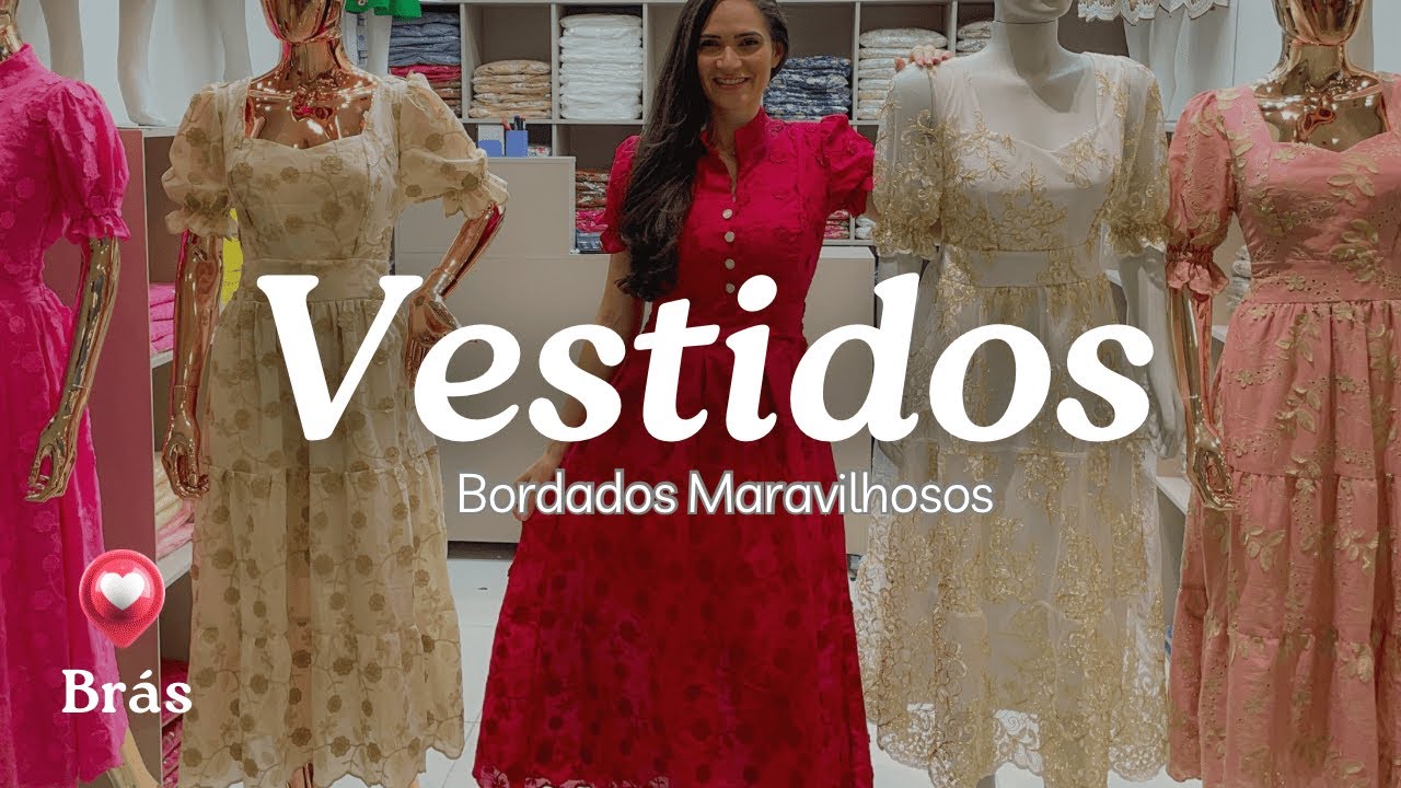 Vestidos Bordados Direto da Fábrica no Brás - Modelos Lindos - Atacado e Varejo #brás #vestidos