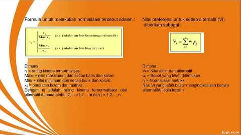 Simple Additive Weighting part 2