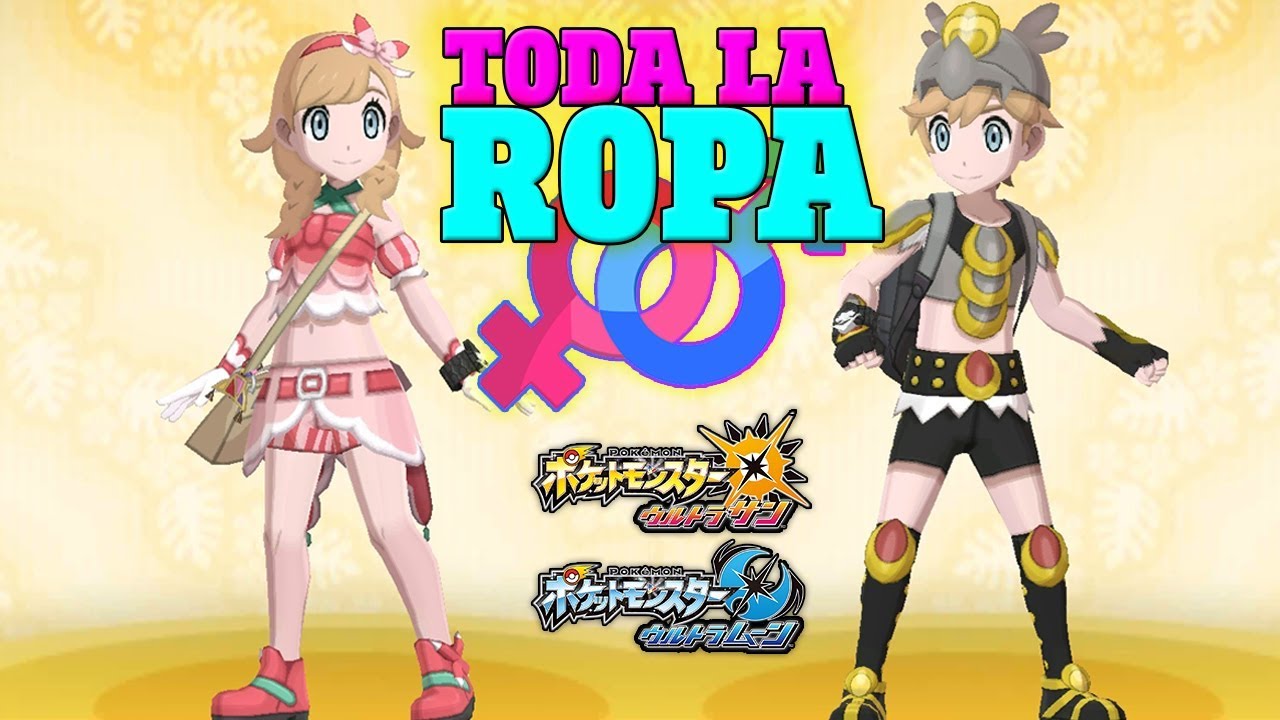 TODA LA ROPA MASCULINA Y FEMENINA EN HD DE POKÉMON ULTRASOL Y ULTRALUNA! -  YouTube