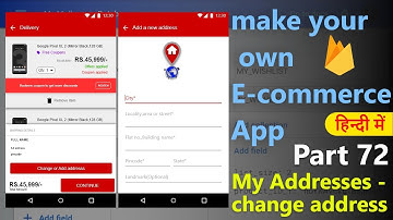 How to make an e-commerce android app?(Part-72)| My Addresses - change address | Hindi Tutorial 2019