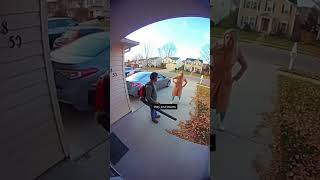 DOORBELL CAMERA CAUGHT MY NEIGHBOR LOSING IT OVER LEAVES 😭