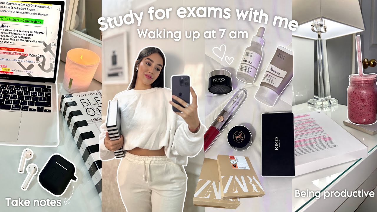 EXAM WEEK VLOG📒دوزو معايا أسبوع الامتحانات😖كيفاش كندوز نهاري💓(HAUL ZARA)