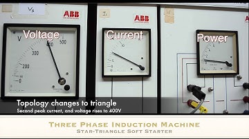 Induction machine star-triangle soft starter