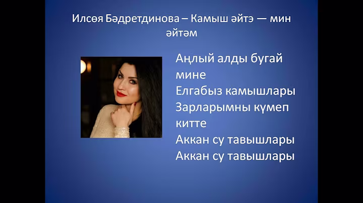 Ильсия Бадретдинова  - Камыш эйтэ  - мин эйтэм