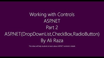 Lecture 3 : ASP.NET Controls Part 2 Urdu