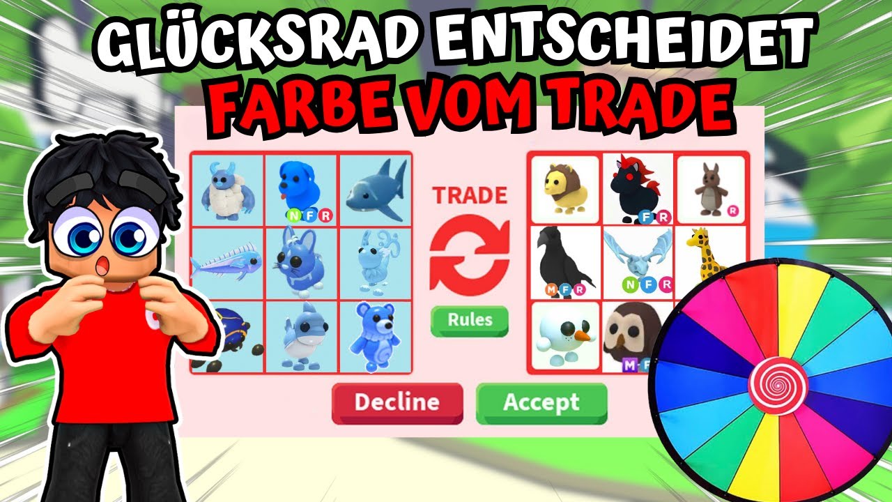 GLÜCKSRAD ENTSCHEIDET FARBE VOM TRADE in ADOPT ME! | Roblox Deutsch