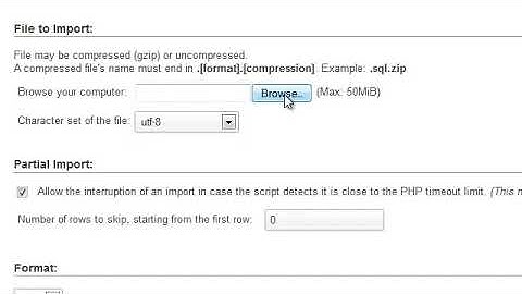 Importing MySQL databases and tables using phpMyAdmin