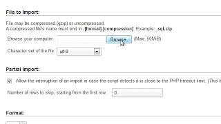 Importing MySQL databases and tables using phpMyAdmin
