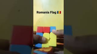 How to make Romania Flag on 3x3 Rubik's cube in 7 move #shorts