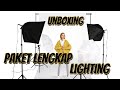 2021 UNBOXING PAKET LENGKAP BACKDROP BACKGROUND FOTO STUDIO LIGHTNING KIT