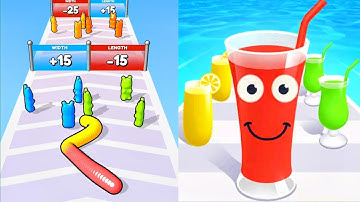Juice Run Vs Gummy Worm Go - Max Level Gameplay Walkthrough (Android iOS) New Update