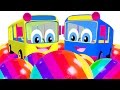 Kids Learn Colors with Learning Eggs &amp; Bus Toys | Wheel on the Bus Song | Teach Colours ABCs Shapes
