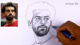 Realistic Face Mohamed Salah Easy Step by Step Pencil Sketch  #mohamedsalah