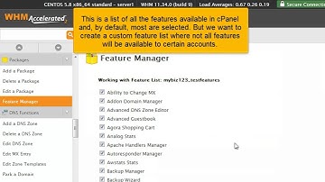 Using the feature manager in WHM