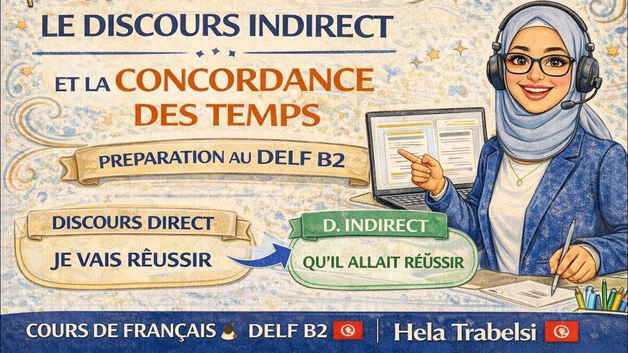 Le Discours Indirect et la Concordance des Temps (Explication Simple) | DELF B2🇫🇷💬🧑‍💻