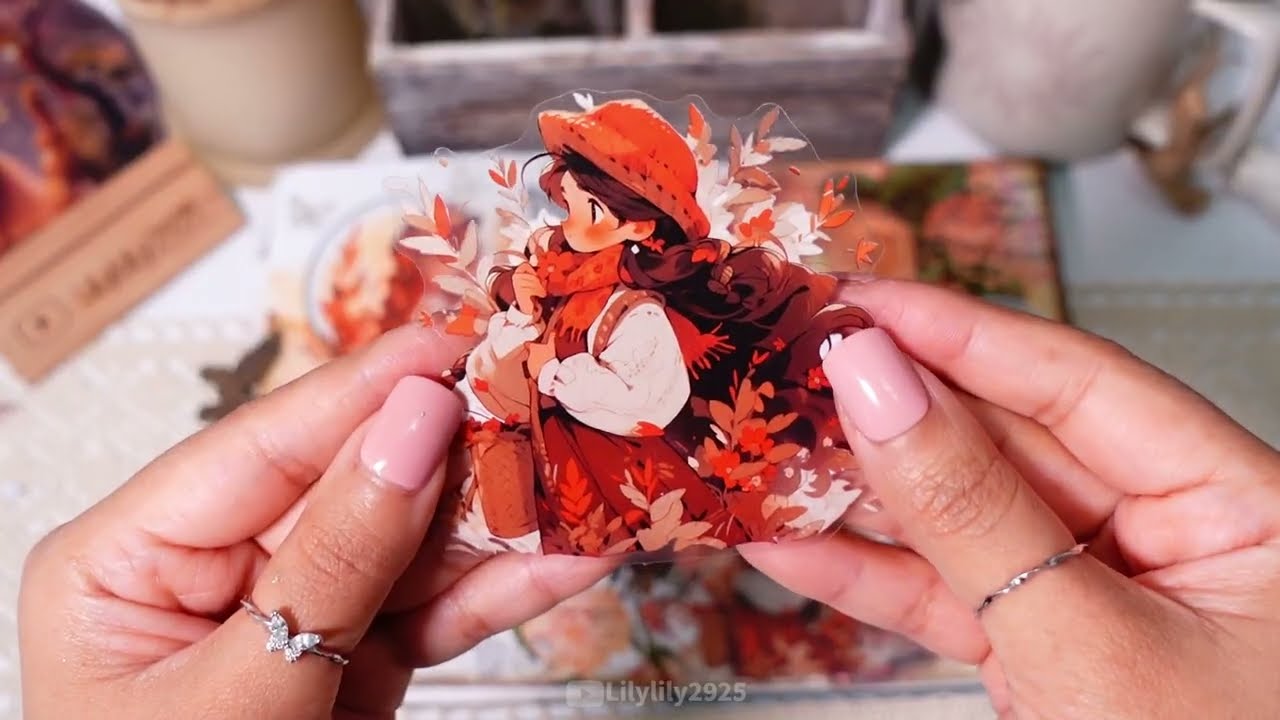 ASMR Scrapbook with me | Autumn - October theme | Relaxing sounds of collage | Journal with me