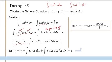 Variable Separable Differential Equations Example 5 - Tagalog and English