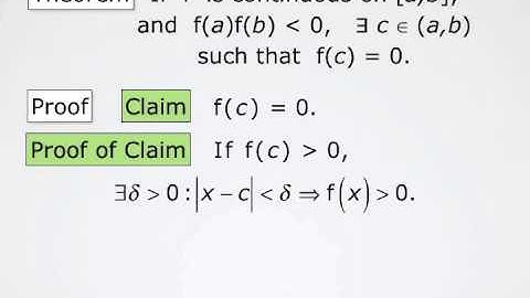 The Intermediate Value Theorem
