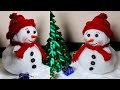 DIY Snowman/Snowman Making from Cotton and Newspaper/Snowman Making Idea for Kids/Snowman Crafts