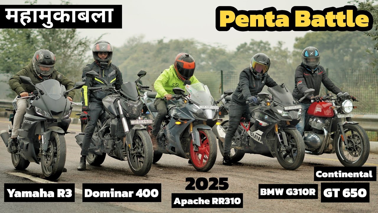 2025 Apache RR310 Vs R3 Vs Continental GT 650 Vs Dominar 400 Vs BMW G310R 💯| Drag Race🚀