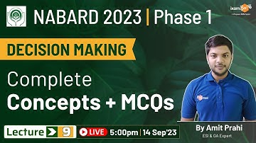 NABARD 2023 || Complete Decision Making  Concepts + MCQs  || By Amit Parhi