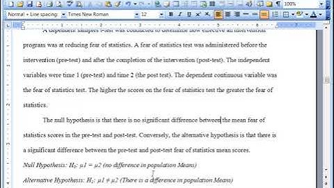 Paired (dependent) Samples t-test - APA