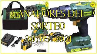 GANADORES DEL SORTEO 30/05/2021 TALADROS ATORNILLADORES POPOMAN - TECCPO 45Nm Y 70Nm