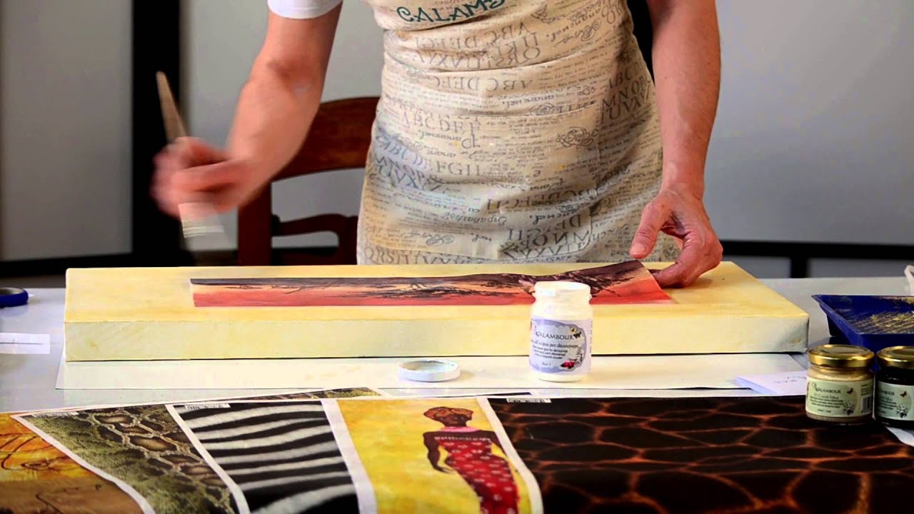 AFRICAN CANVAS + 3D CRACKLE' EFFECT + DECOUPAGE