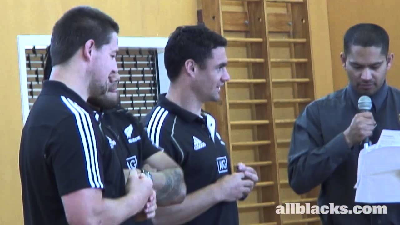 The All Blacks visit Flaxmere High School in Hastings