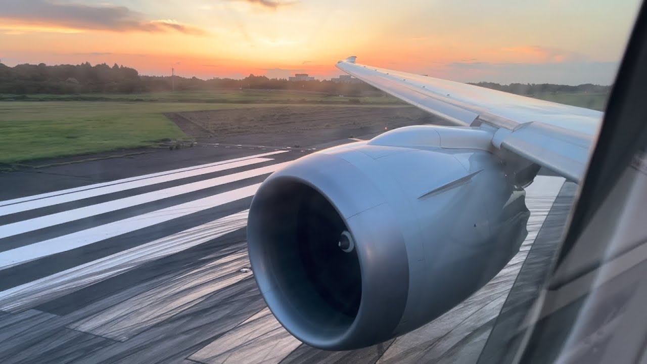Stunning Sunset Takeoff – Tokyo Narita NRT – American Airlines - 787-900 – N838AA